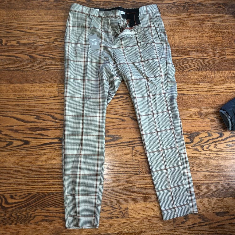 NWT Moss London Smart Pants in Gray Check